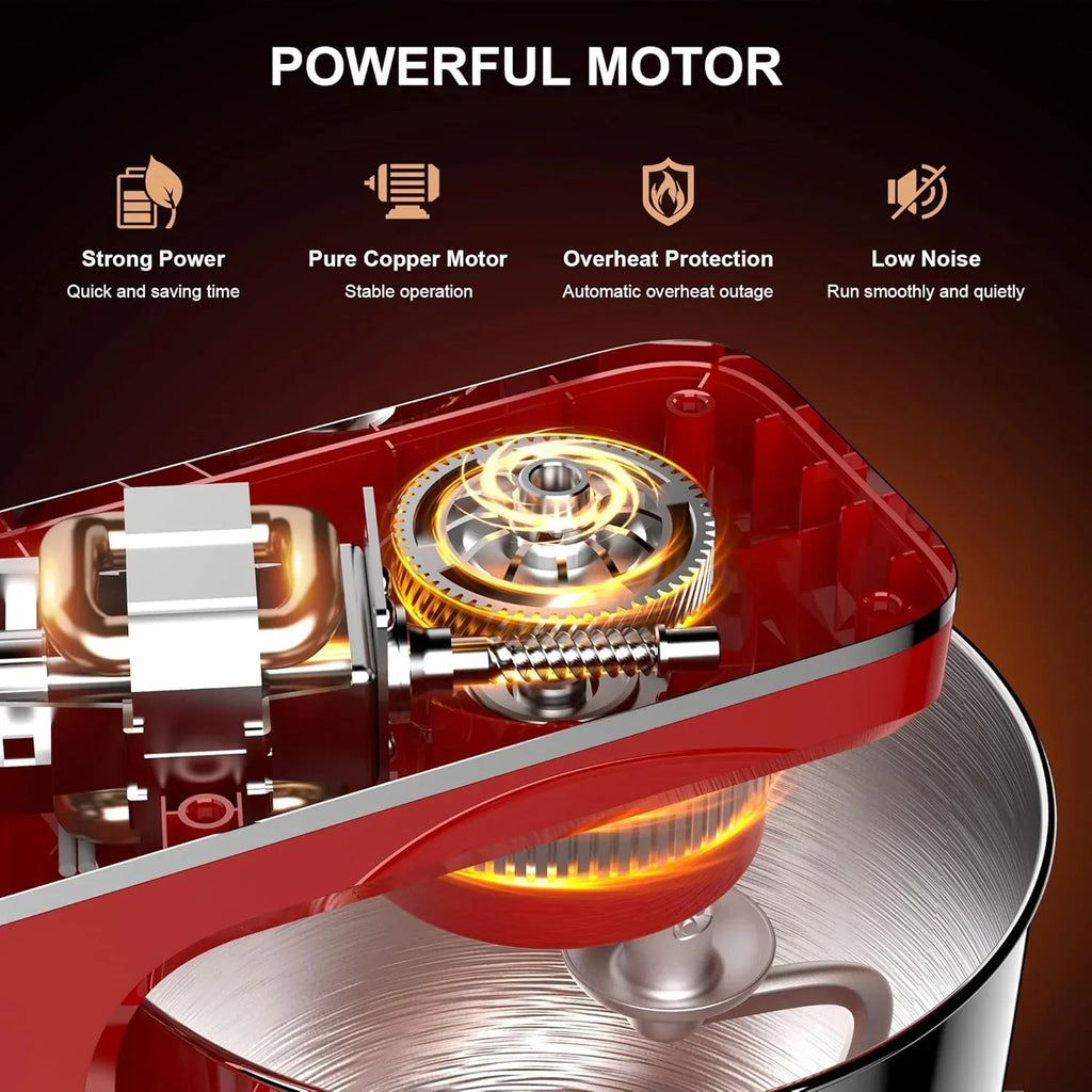 10-Speed Stand Mixer with 8-in-1 Splash Guard Tilt Head 6-Quart Stainless Steel Bowl