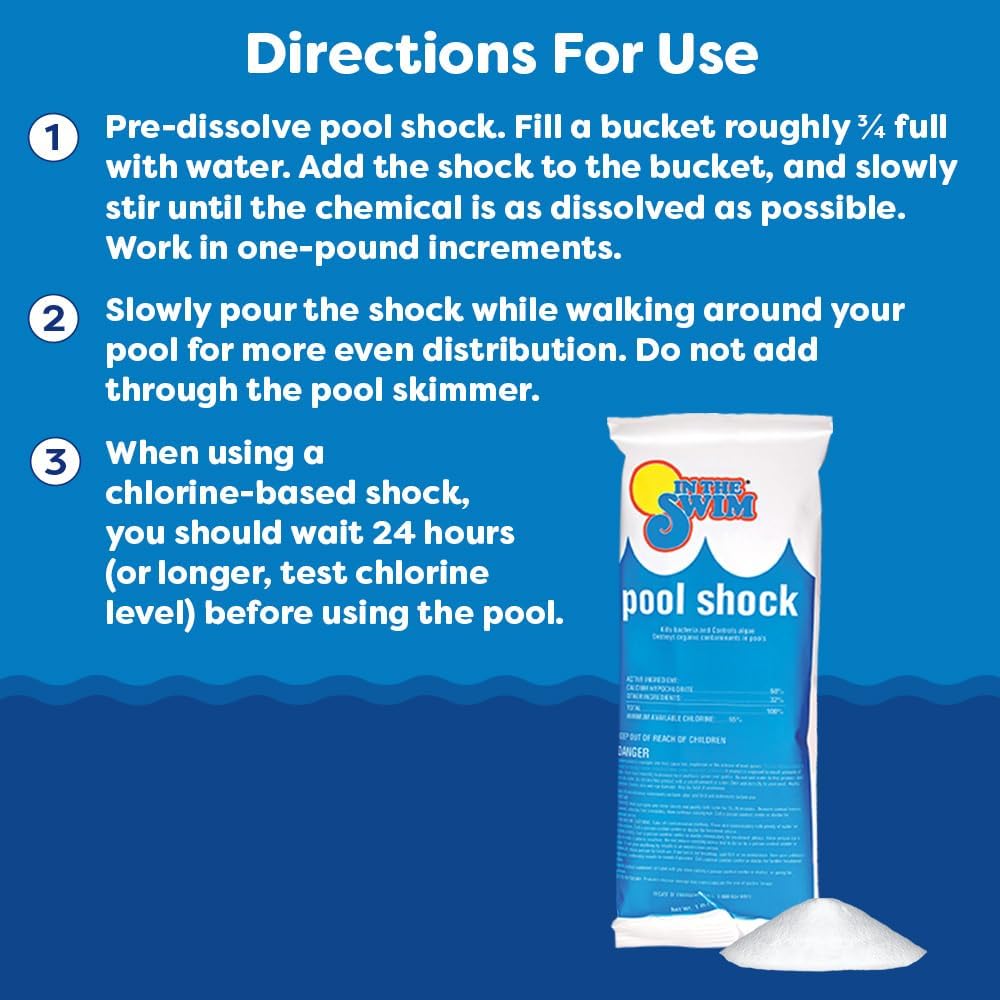 In The Swim Pool Shock 68% Cal-Hypo Granular Sanitizer for Crystal Clear Water Defends Against Bacteria, Algae, and Microorganisms