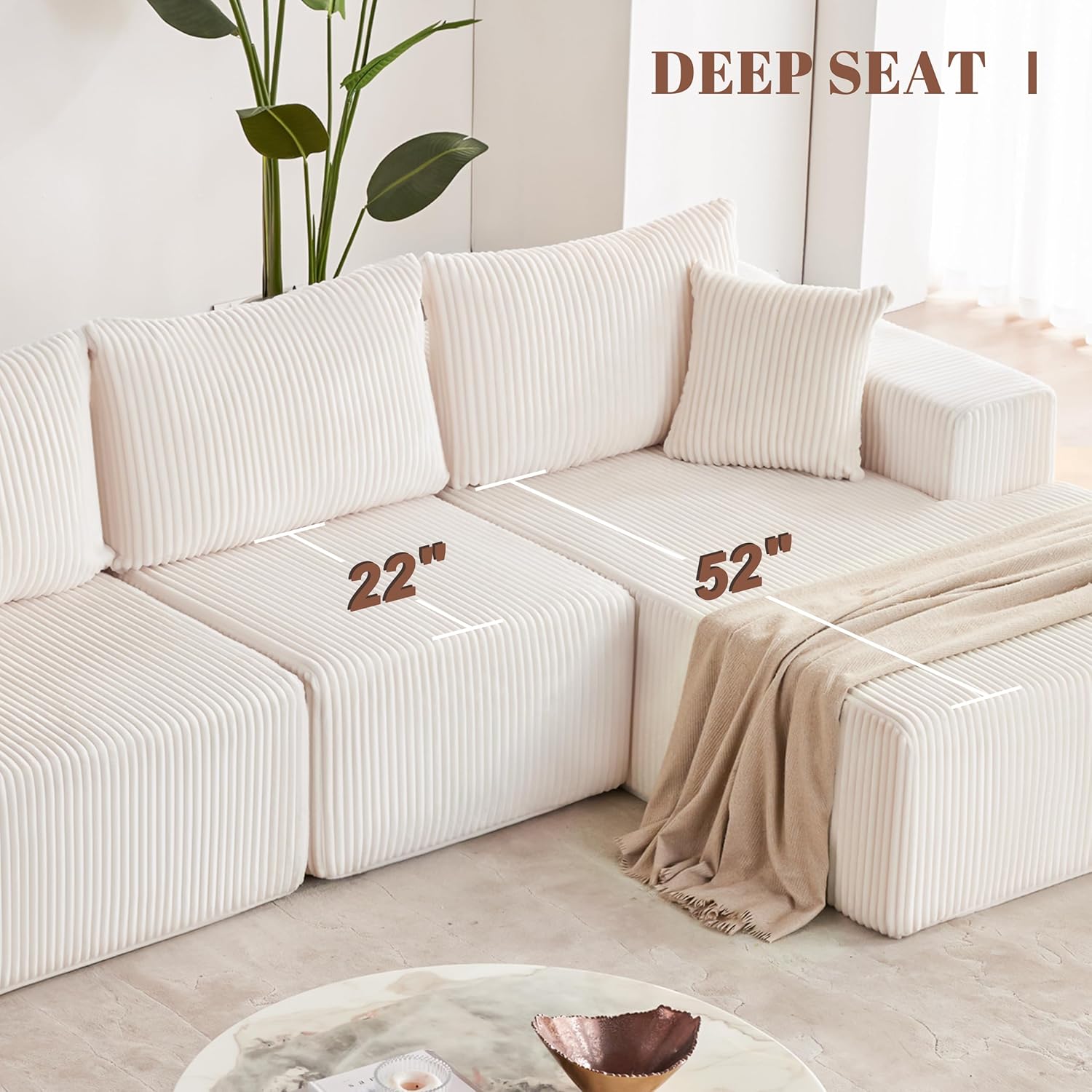 108 Modular Sectional Sofa Cloud Sectional Couch Modern Modular L-Shape Sofa Couch