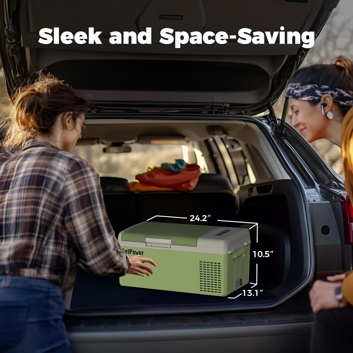 12V Refrigerator 21 Quart Portable Freezer 50 Hours Keep Cool,Electric Cooler for Vehicles Car Refrigerator 12V Portable Fridge for Car Camping Truck Van RV SUV Road Trip Travel RF20