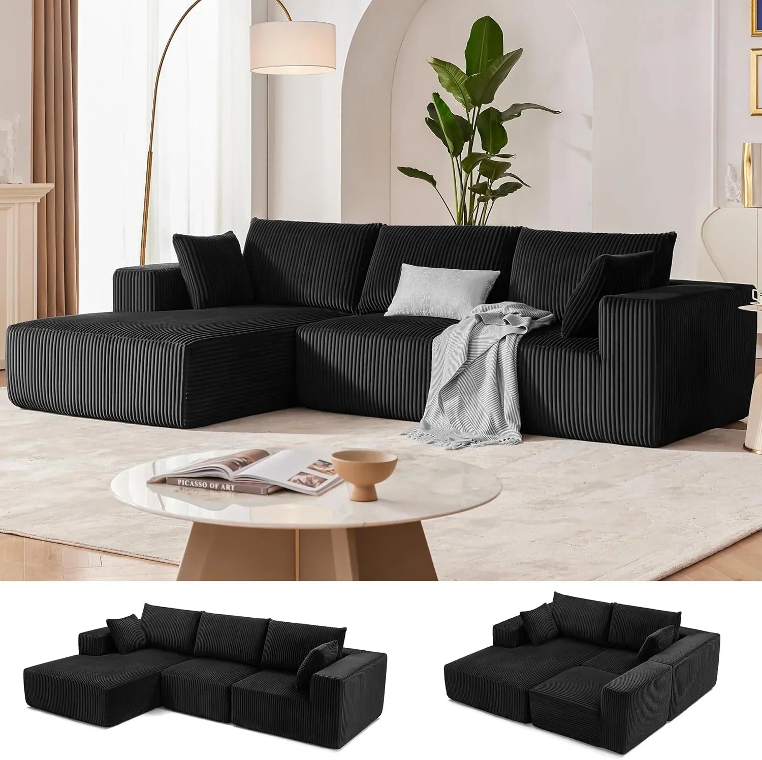 108 inch sectional sofa cloud sectional sofa with deep seat modern sectional L shaped sofa