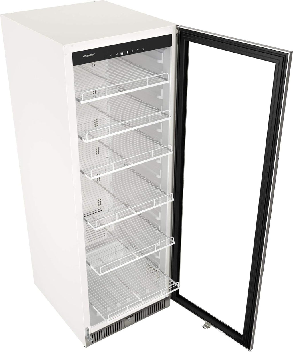 EdgeStar VBM101 22" Wide 10.1 Cu. Ft. Commercial Beverage Merchandiser – Stainless Steel, Temp Alarm, Reversible Door