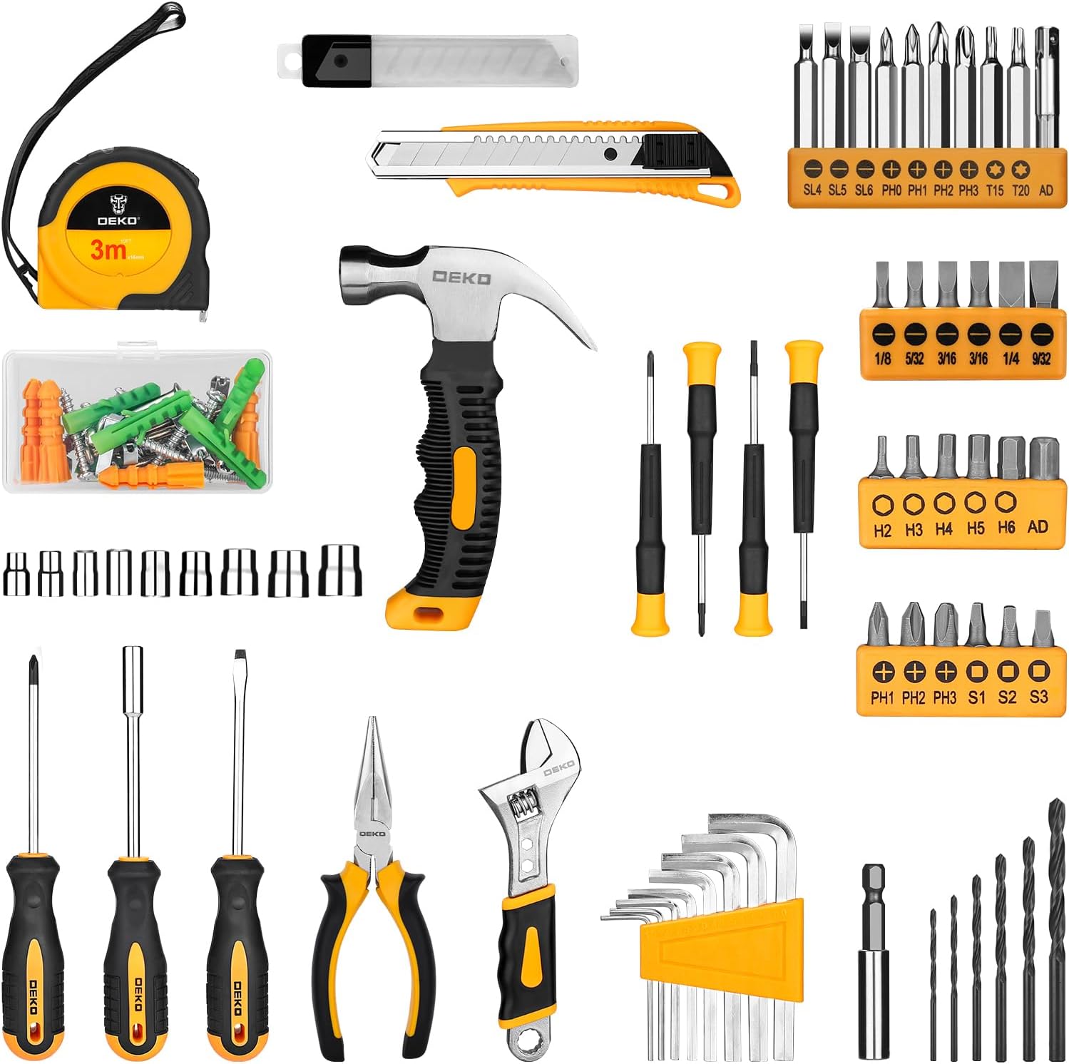 DEKOPRO Tool Set锛 Tool Kit with 8V Cordless Drill,Tool Box with Drill,Hand Drill Set for Men & Women,Home Tool Kits for House Repair,Handyman,DIY 126 Piece