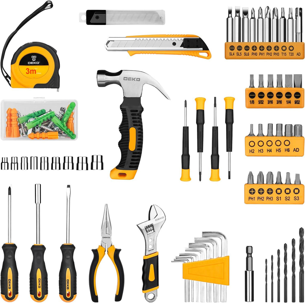 DEKOPRO Tool Set锛 Tool Kit with 8V Cordless Drill,Tool Box with Drill,Hand Drill Set for Men & Women,Home Tool Kits for House Repair,Handyman,DIY 126 Piece