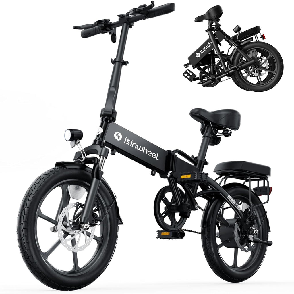 Electric Bike for Adults 500W Motor, 20 mph Folding Ebike, 14"/16"/20" Adults Electric Bicycles with Smart Uphill, 280.8Wh Battery, 25 Miles PAS Range, Mini E Bikes for Adults and Teens-isinwheel