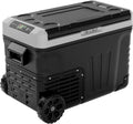 EUHOMY 12 Volt Refrigerator, 37QT(35L) Electric Cooler, Portable Freezer 12V/24V DC 110-240V AC, 12V Fridge -4 ~68 , 12V Cooler with Wheels & 2 Baskets for Travel, Truck, Boat, Camping