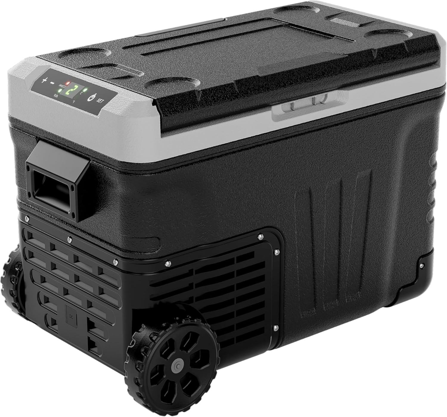 EUHOMY 12 Volt Refrigerator, 37QT(35L) Electric Cooler, Portable Freezer 12V/24V DC 110-240V AC, 12V Fridge -4 ~68 , 12V Cooler with Wheels & 2 Baskets for Travel, Truck, Boat, Camping