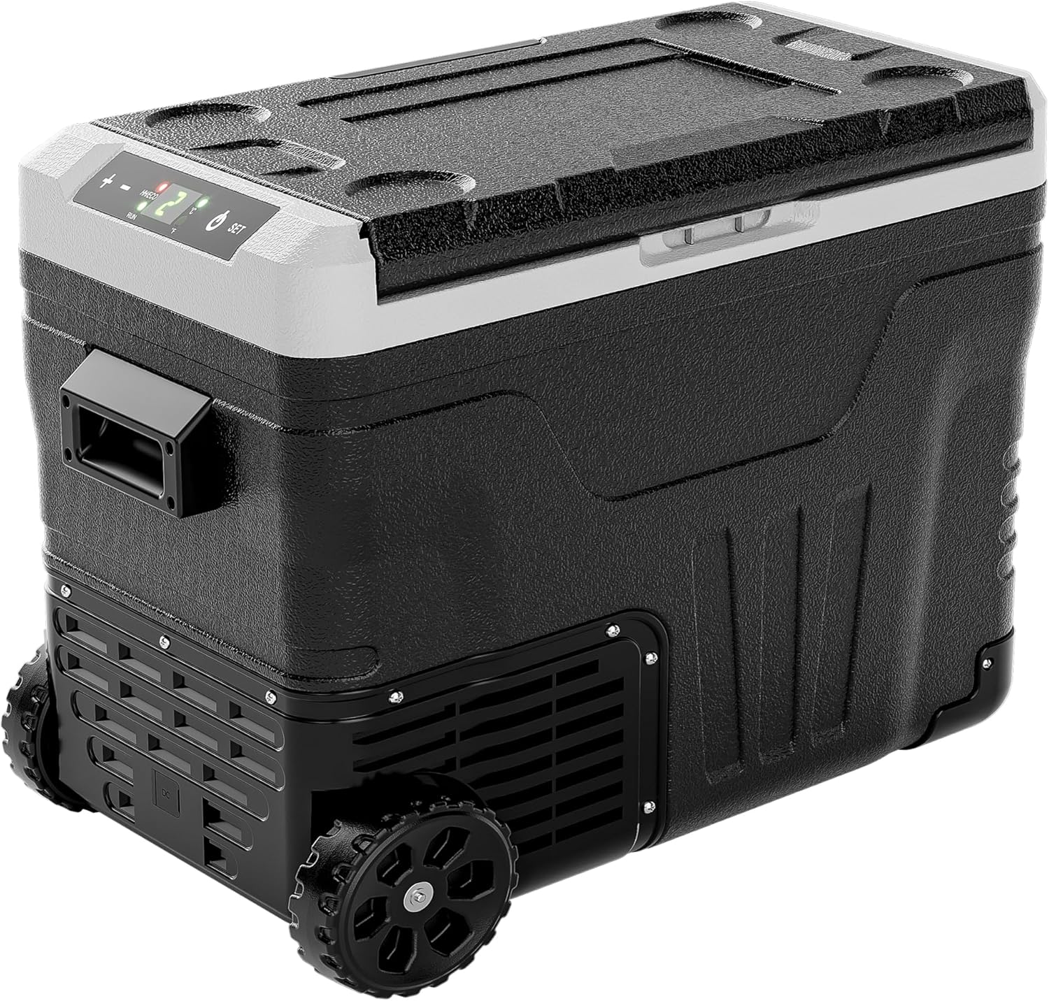 EUHOMY 12 Volt Refrigerator, 37QT(35L) Electric Cooler, Portable Freezer 12V/24V DC 110-240V AC, 12V Fridge -4 ~68 , 12V Cooler with Wheels & 2 Baskets for Travel, Truck, Boat, Camping
