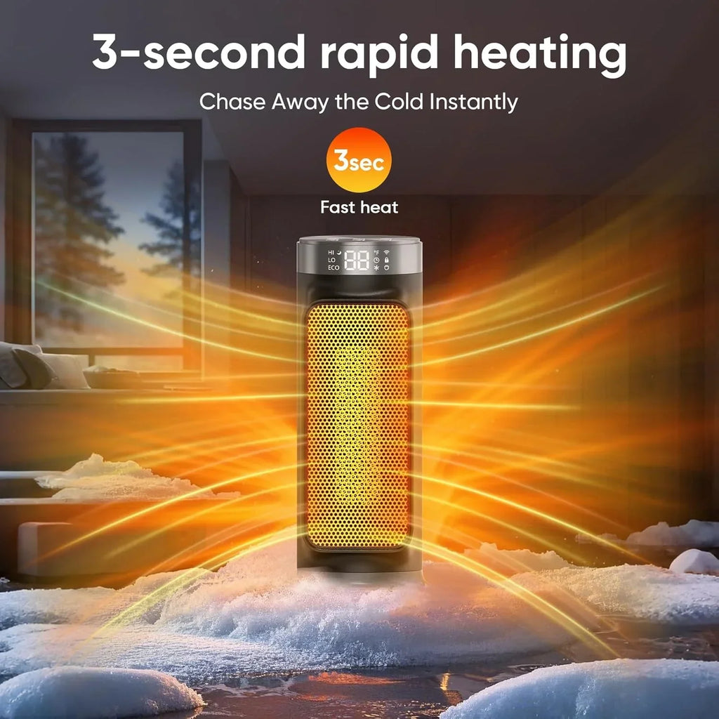 1500W Indoor Space Heater Smart PTC Electric Heater with Wifi App and Remote Control Overheat