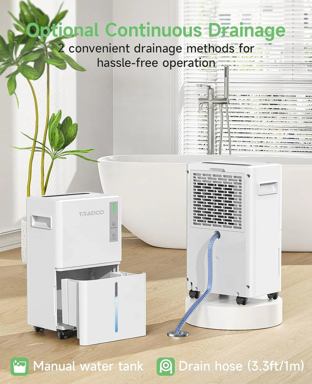 1500 Sq.ft Dehumidifier for Basement 21 Pint Dehumidifiers for Home Large Room with Drain Hose