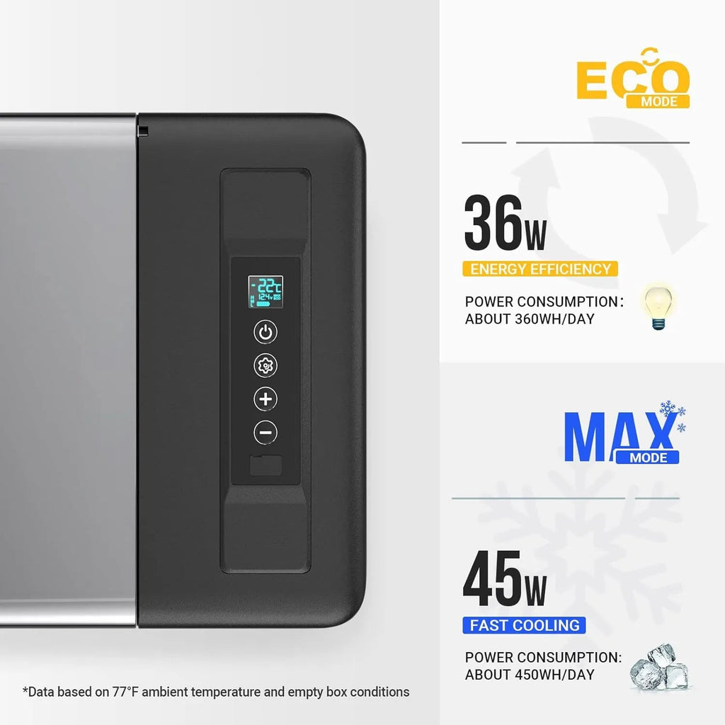 12 Volt Refrigerator 12V Car Fridge 23 Quart Portable Freezer Compressor Cooler 12/24V DC 110~240 Volt AC for Truck Van RV Camper SUV Travel Camping Road Trips Tailgating -7℉~50℉