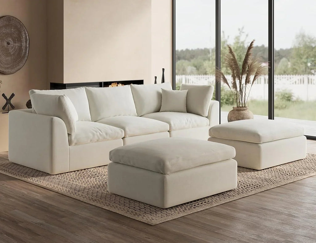 110 inch cloud sectional sofa for living room convertible L-shaped sofa 3 seater sectional sofa