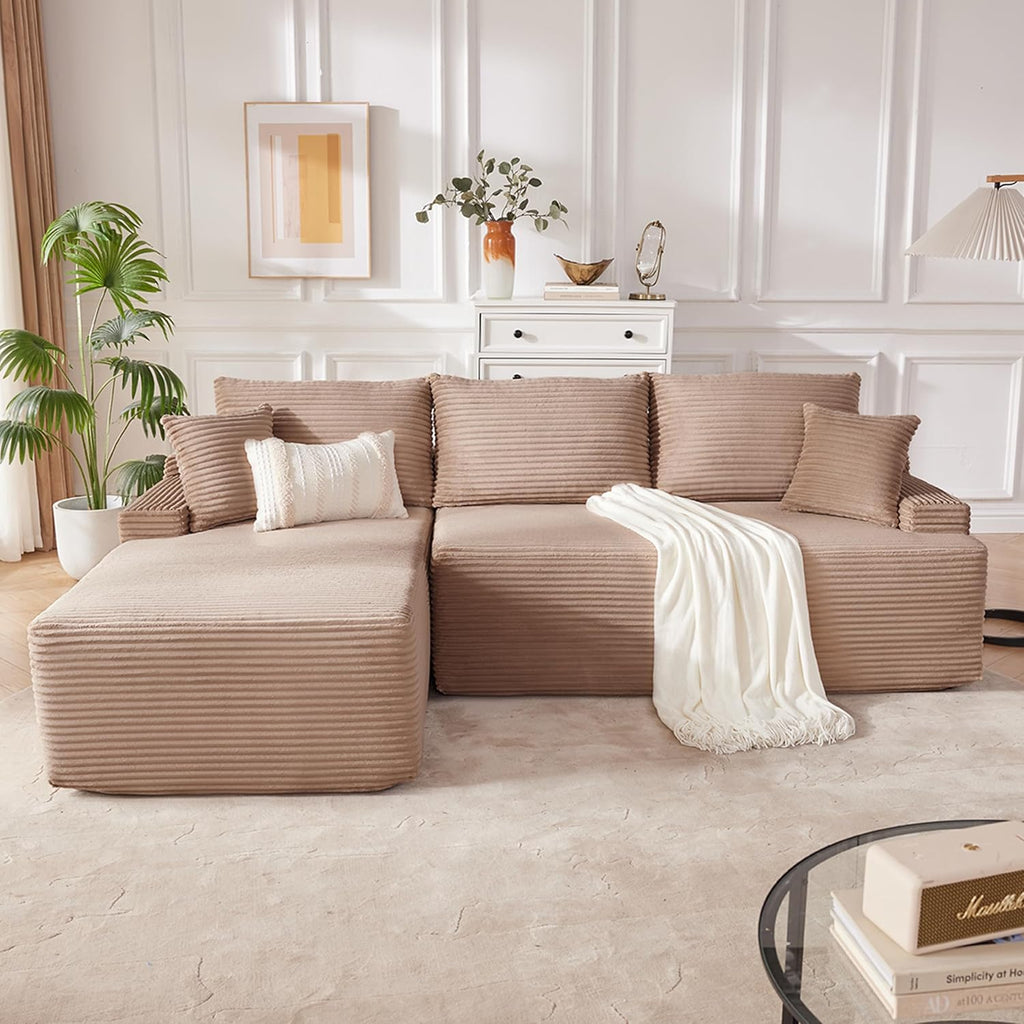 110 Cloud Sectional Couch, Boneless Sofa for Living Room Modular Sectional Sofa with Deep Seat