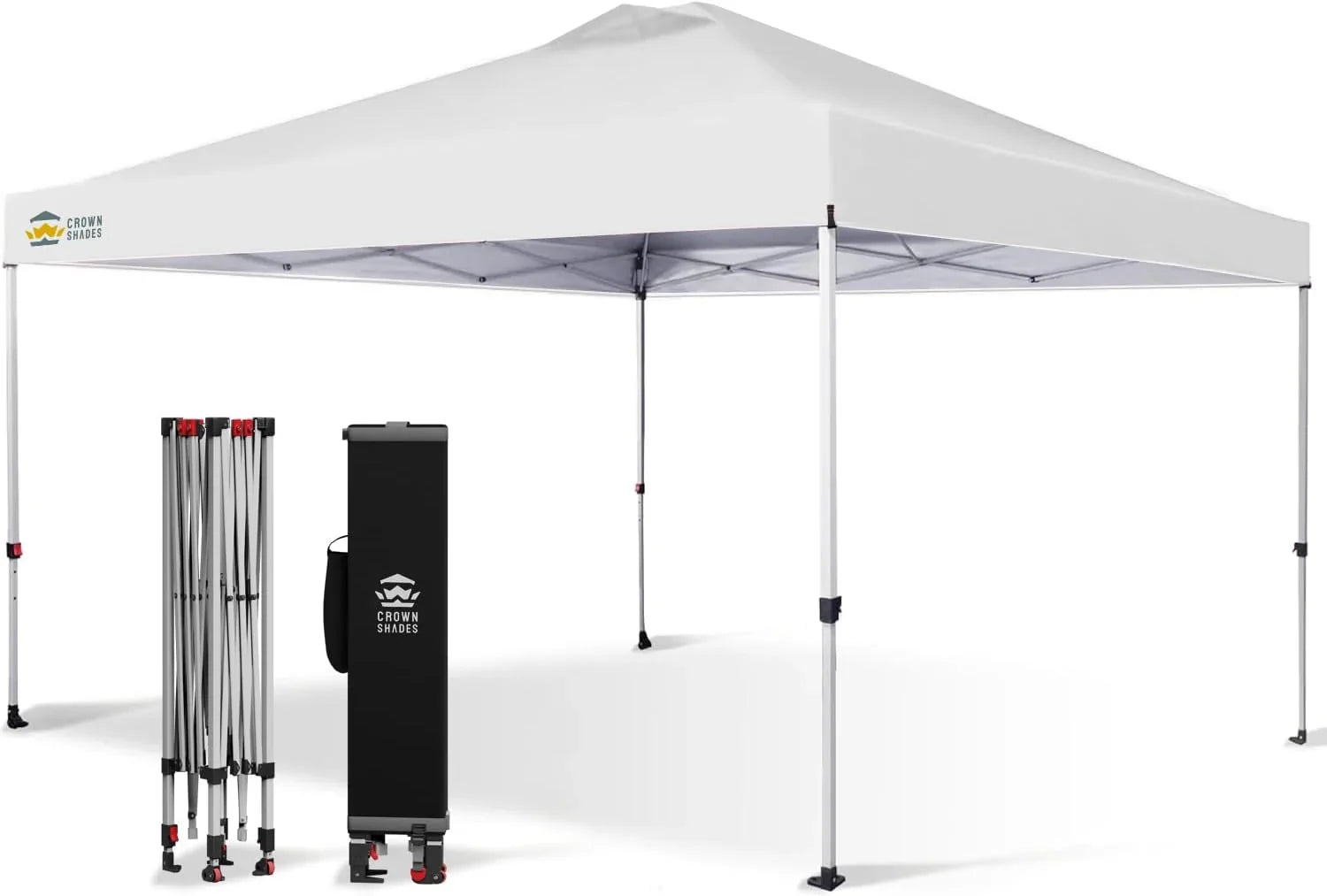 10x10 Pop-Up Awning One-Click Installation Beach Tent Outdoor Sunshade Silver Coated Top