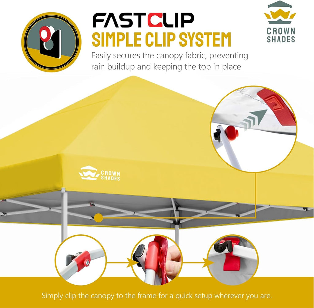 10x10 Pop-Up Awning - One-Click Installation Beach Tent - Outdoor Sunshade Silver Coated Top, 3 Heights and 4 Sand Pockets