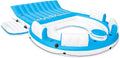 56299EP 145 x 125 x 20 Inch Splash N Chill Inflatable Lake and Pool Relaxation Island Lounger Seat for up to 7 Adults, Blue and White