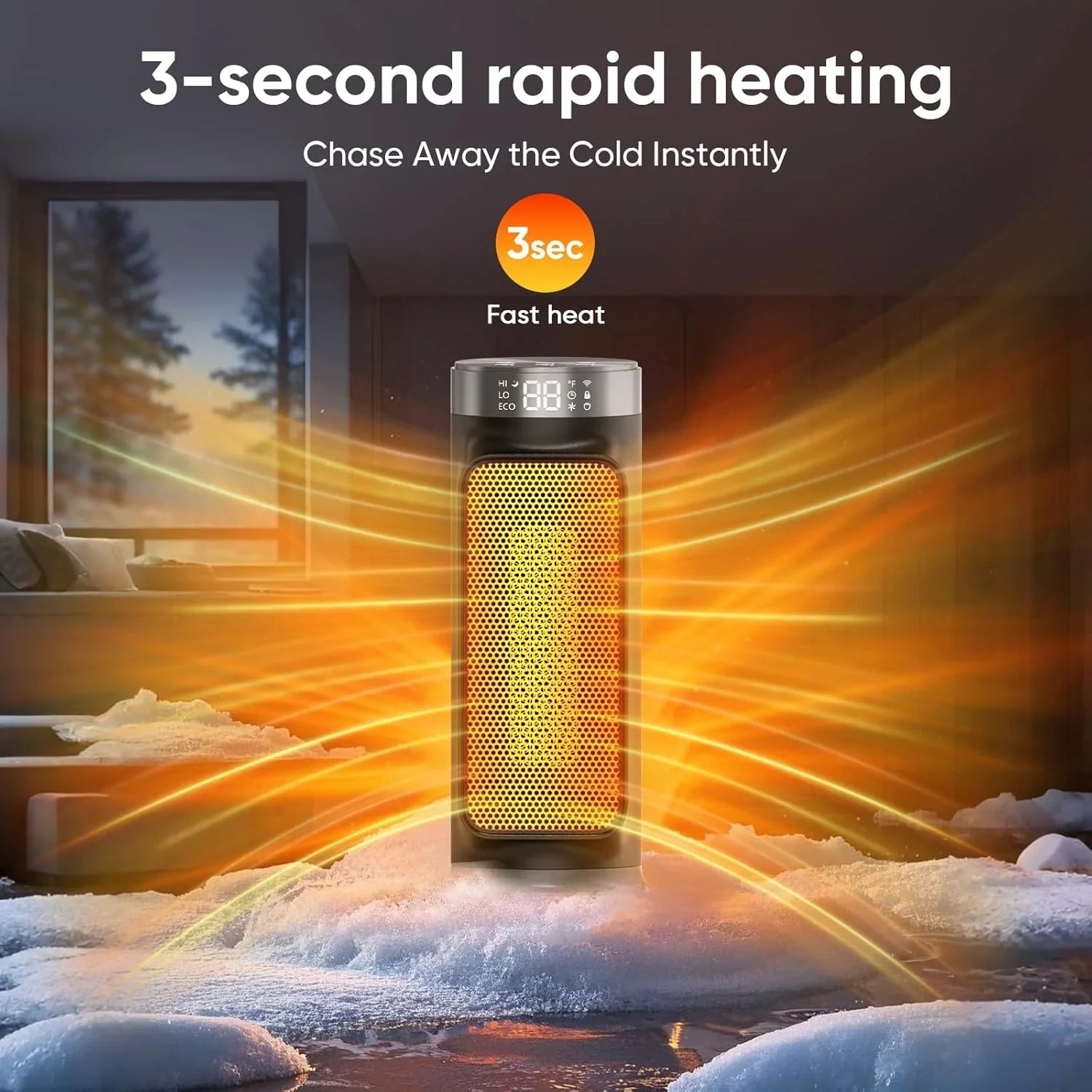 1500W Indoor Space Heater Smart PTC Electric Heater with Wifi App and Remote Control Overheat