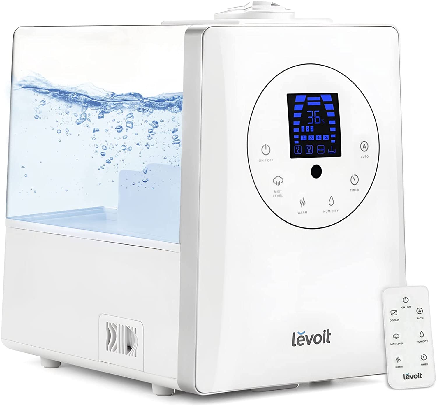 Humidifiers for Bedroom Large Room 6L Warm and Cool Mist for Families Plants with Built-in Humidity Sensor