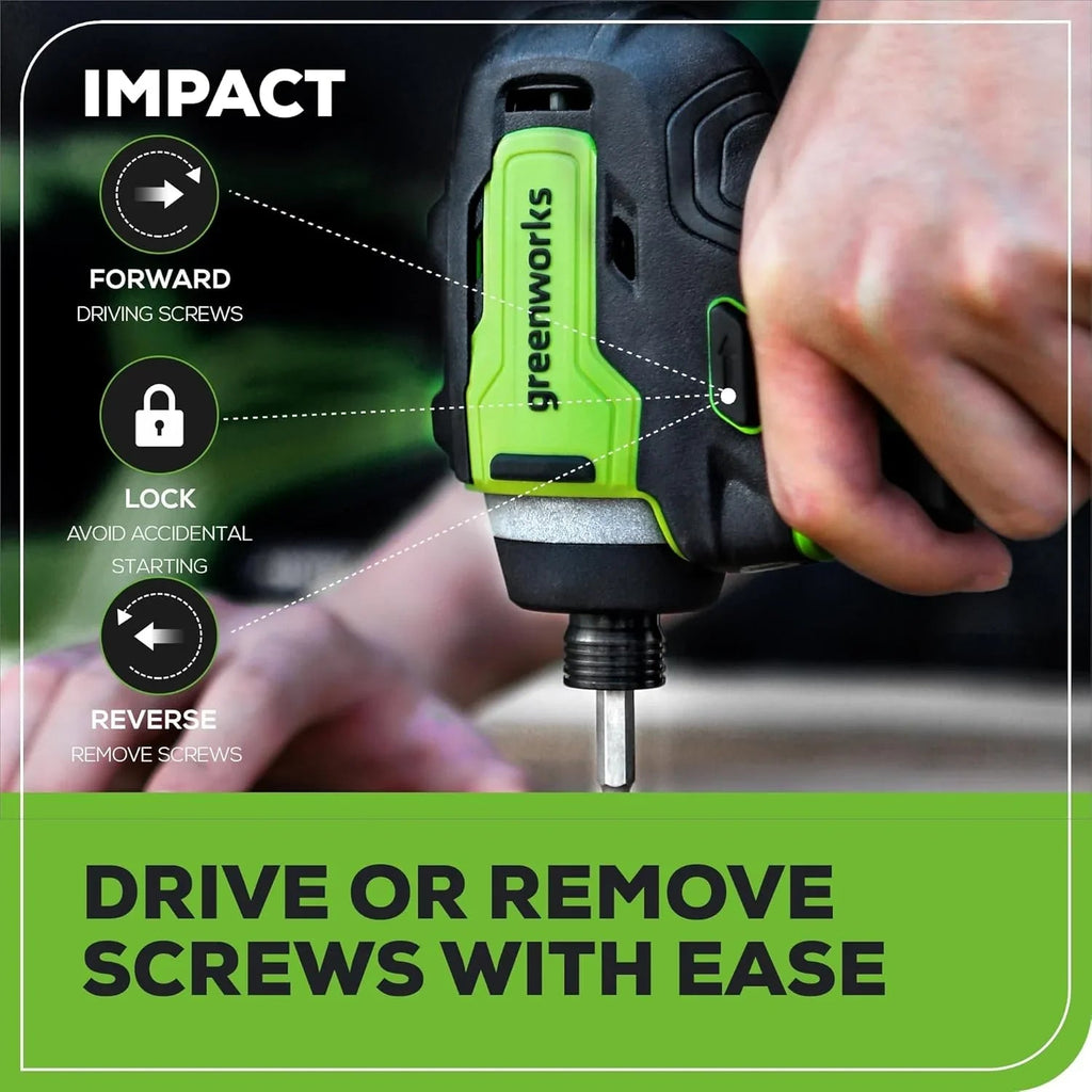 24V Brushless Cordless Drill Impact Driver Power Tool Combo Kit Included 1/2”Drill & 1/4”Hex