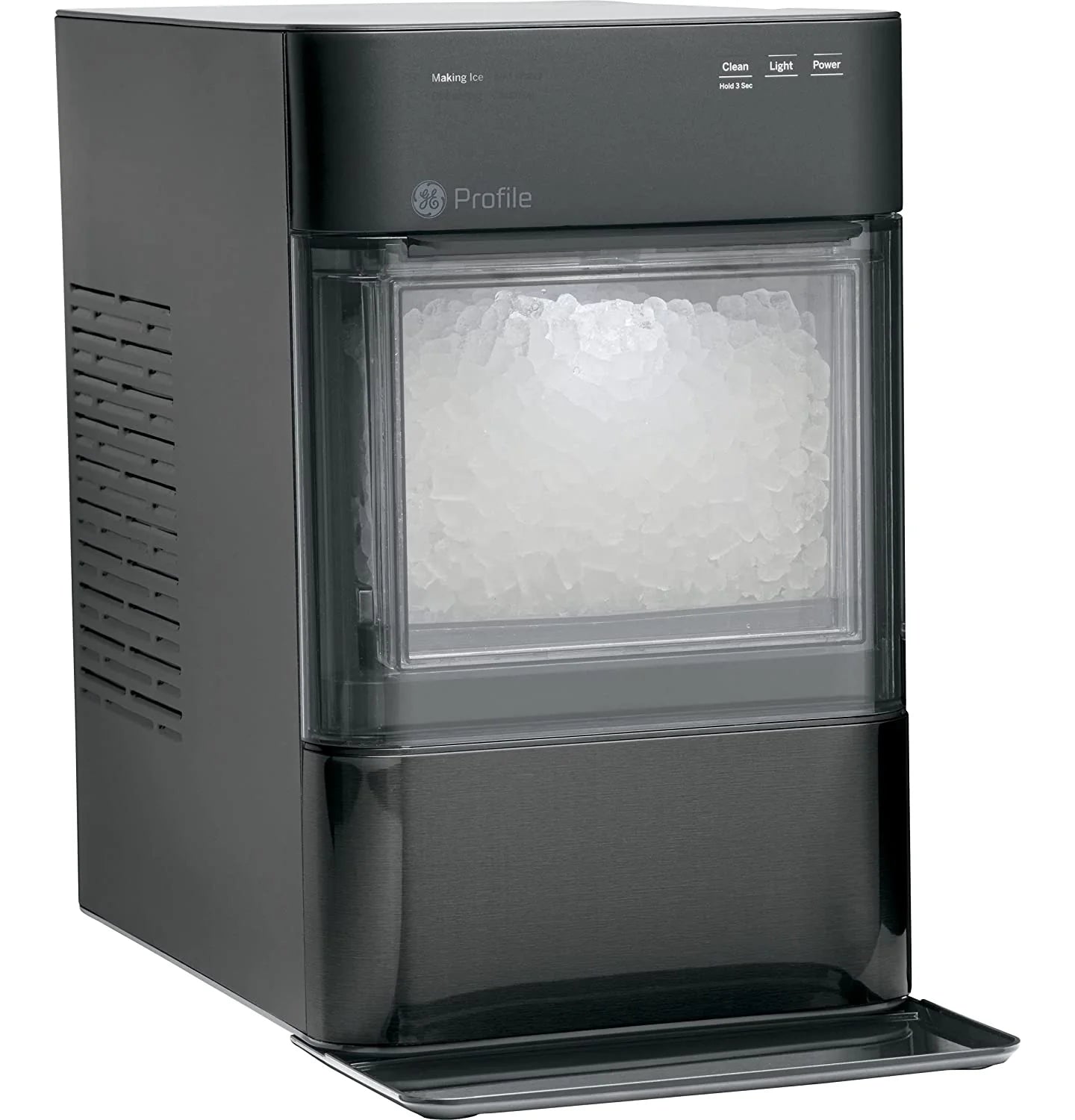 Countertop Nugget Ice Maker | Ice Machine with WiFi Connectivity | Smart Home Kitchen Essentials | Black Stainless