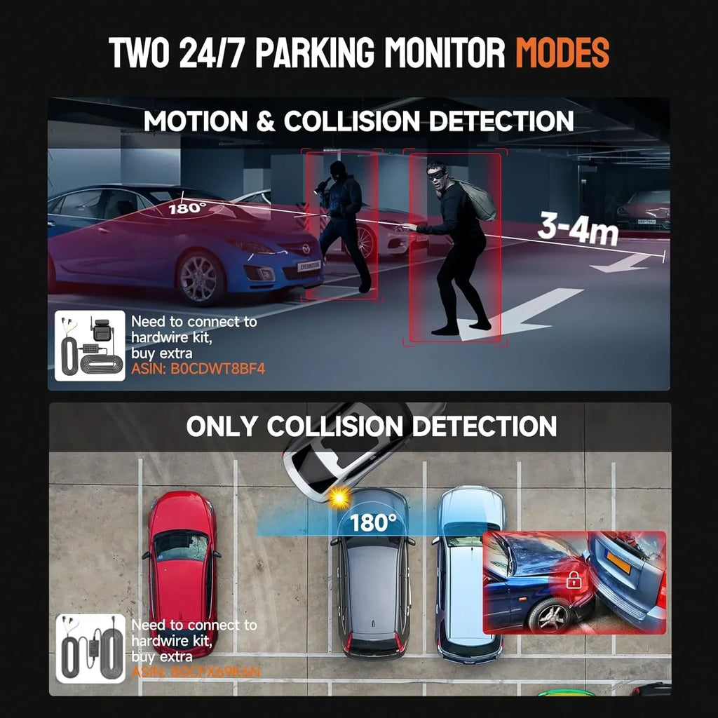 360æŽ?Dash Cam 4-Channel FHD 4*1080P Wi-Fi GPS Voice Control Car Camera Front 2K+1080P