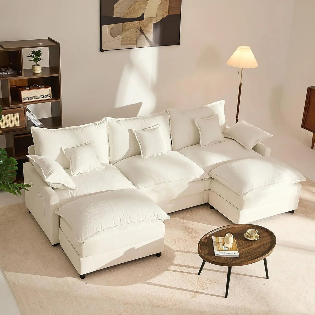 108" U-shaped sofa modular sofa Comfortable cloud sofa