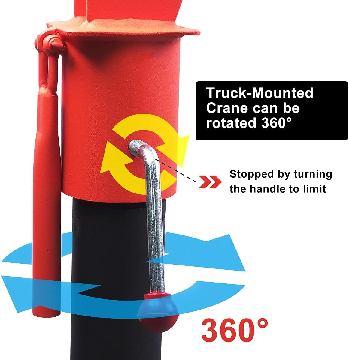 Pismire Winch Versatile 0.5T Folding Truck-Mounted Bed Crane Hoist Lift Pickup with Electric Winch 3500 lb 12V, Painted Steel 1100 lb Pickup 360掳 Swivel Base