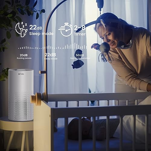 Afloia Air Purifiers for Home Large Room Up to 1076 Ft虏, H13 True HEPA Air Purifiers for Bedroom