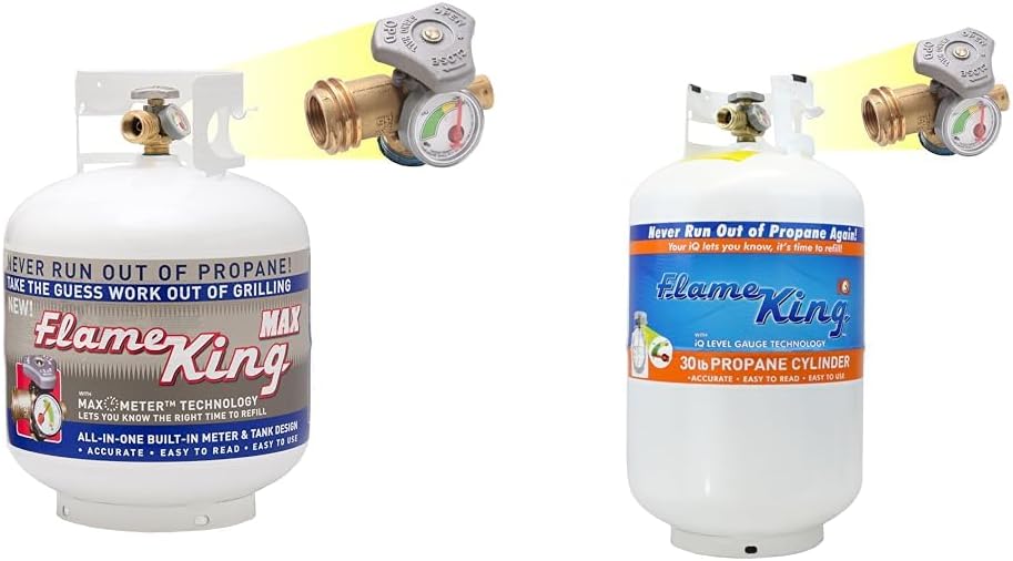 Pound Steel Propane Tank Cylinder with OPD Valve and Built-in Gauge, 20 lb Vertical-Flame King