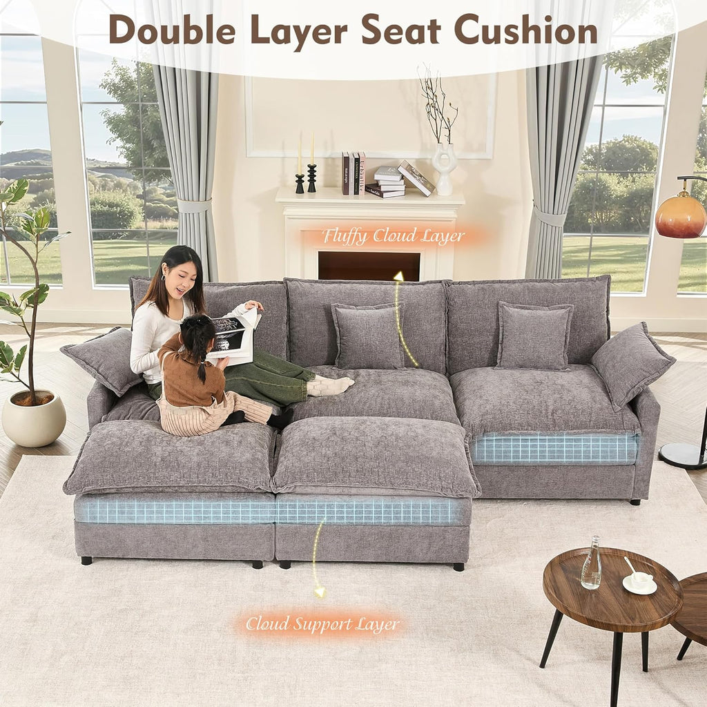 108" U-shaped sofa modular sofa Comfortable cloud sofa