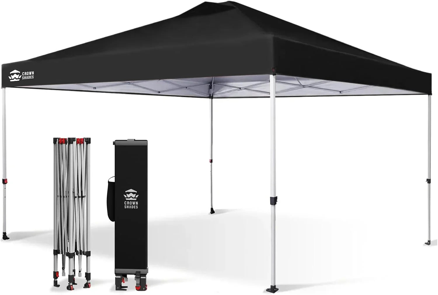 10x10 Pop-Up Awning One-Click Installation Beach Tent Outdoor Sunshade Silver Coated Top