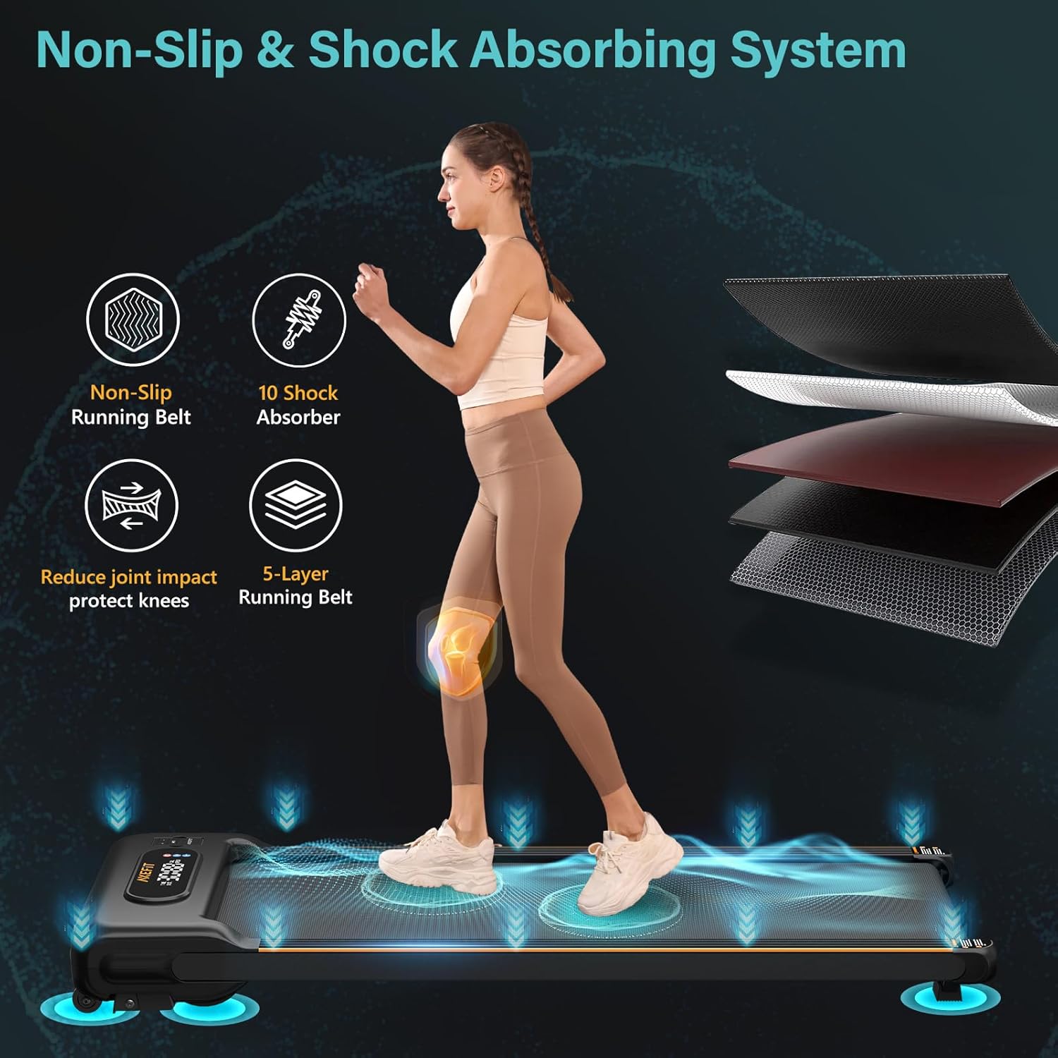 2.5 HP Portable Treadmill with Inclined Walking Pad, Panel and Remote, 4-in-1 Walking Treadmill, 265 lb Capacity