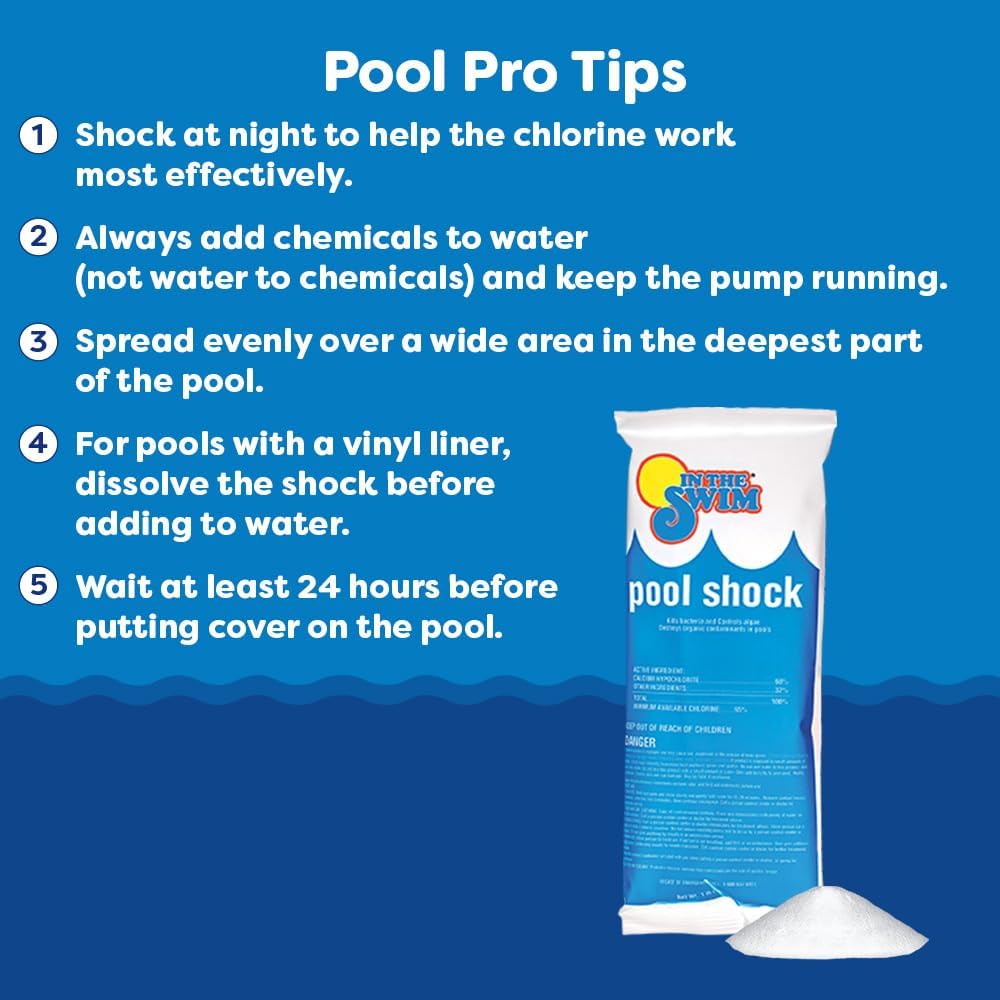 In The Swim Pool Shock 68% Cal-Hypo Granular Sanitizer for Crystal Clear Water Defends Against Bacteria, Algae, and Microorganisms