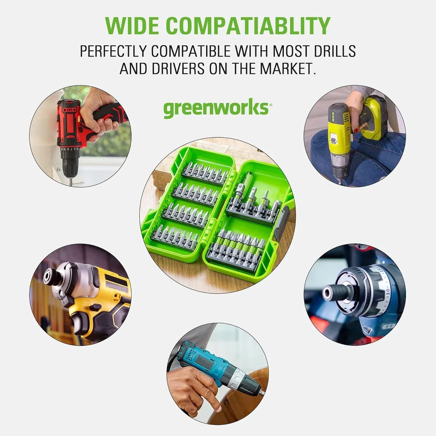 24V Brushless Cordless Drill Impact Driver Power Tool Combo Kit Included 1/2”Drill & 1/4”Hex