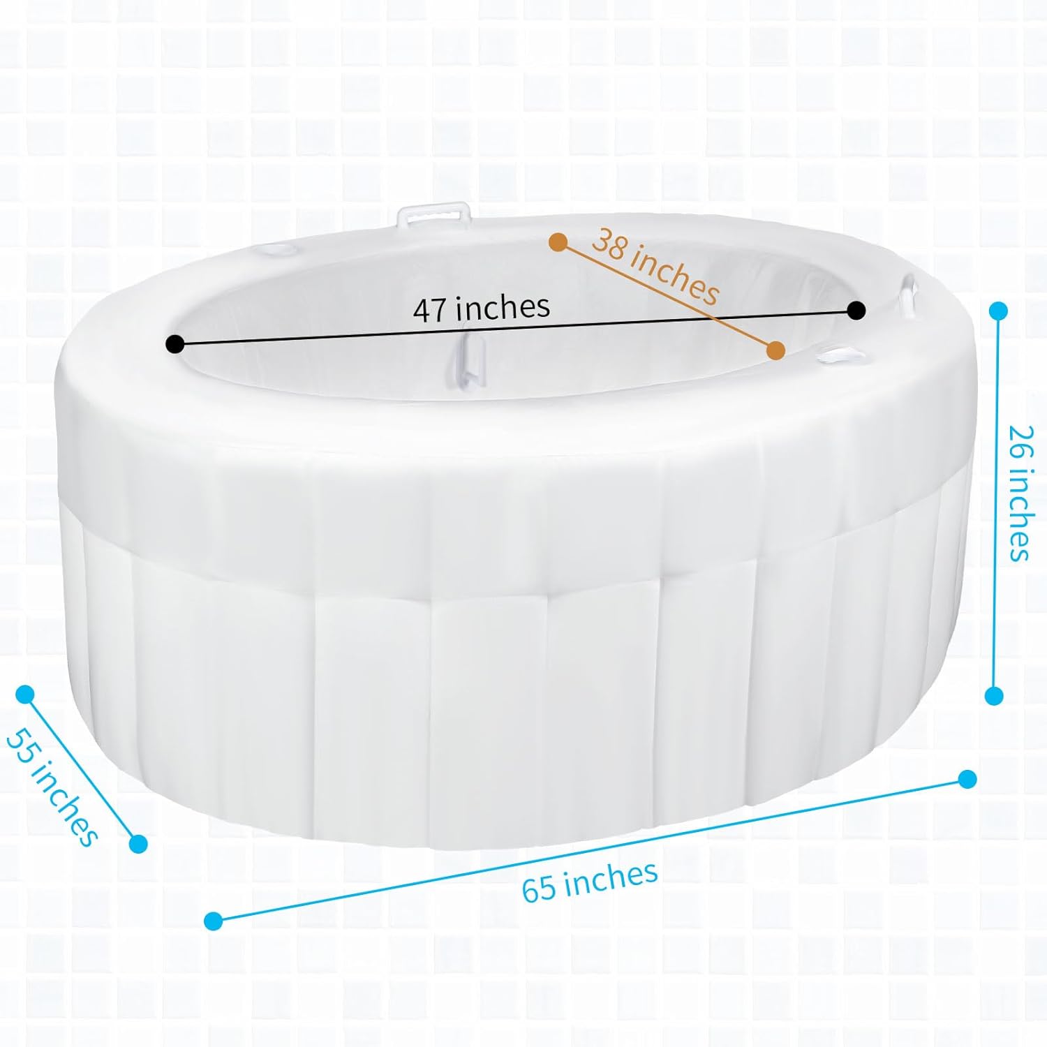 1 Set Birth Pool with Liner Including 1 Inflatable Home Birthing Pool 1 Liner Birthing Tub White Water Birth Tub for Labor Expectant Mothers Doula Midwife Supplies 65 L x 55 W x 26 H