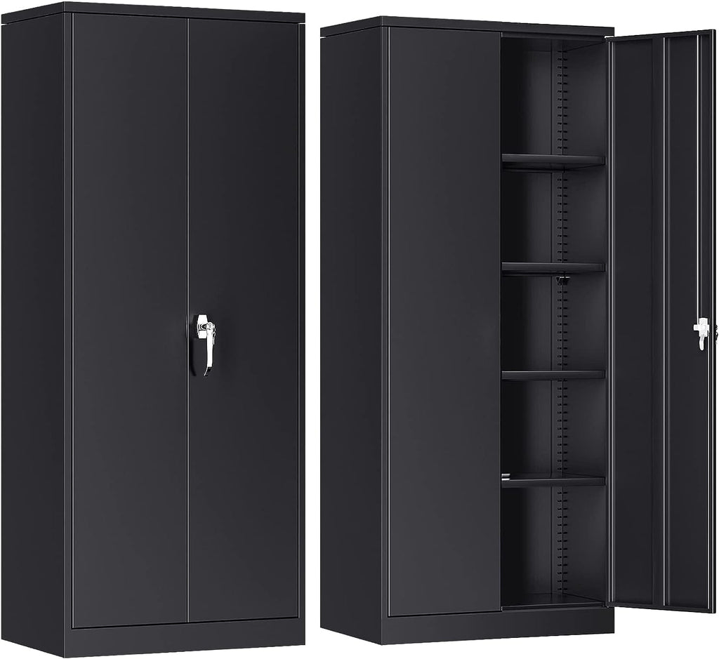 Atripark Metal Storage Cabinet with Lock, 72" Lockable Garage Tool Cabinet with Doors
