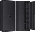 Atripark Metal Storage Cabinet with Lock, 72" Lockable Garage Tool Cabinet with Doors