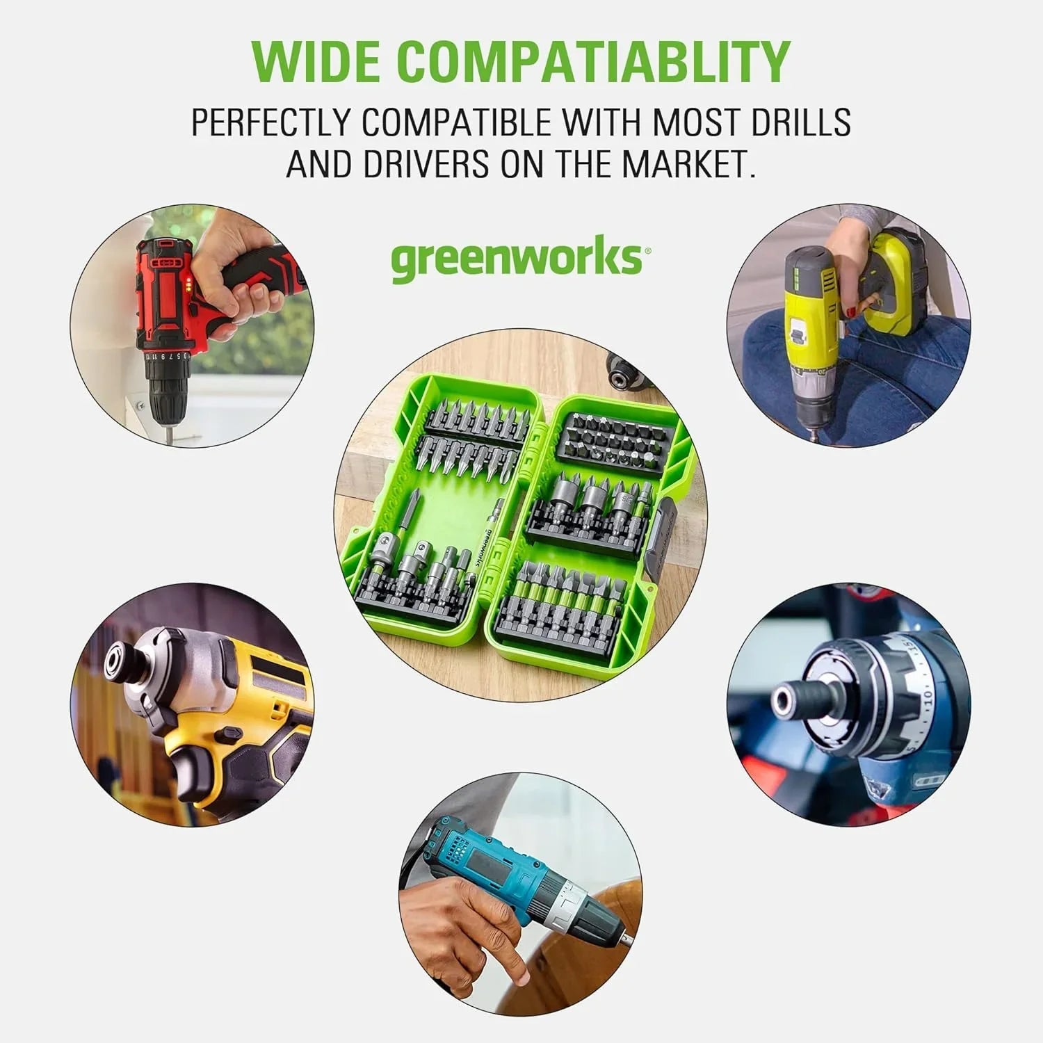 24V Brushless Cordless Drill Impact Driver Power Tool Combo Kit Included 1/2”Drill & 1/4”Hex