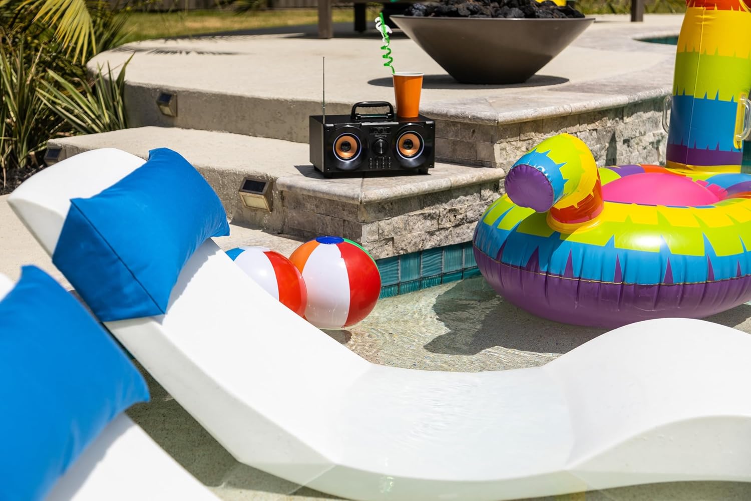 Classic White - in-Pool Chaise Lounger – Designed for Water Depths Up to 9" – Aqua Outdoors – Set of 2 – Compatible with All Pool Types - Poolside & Sun Deck Tanning