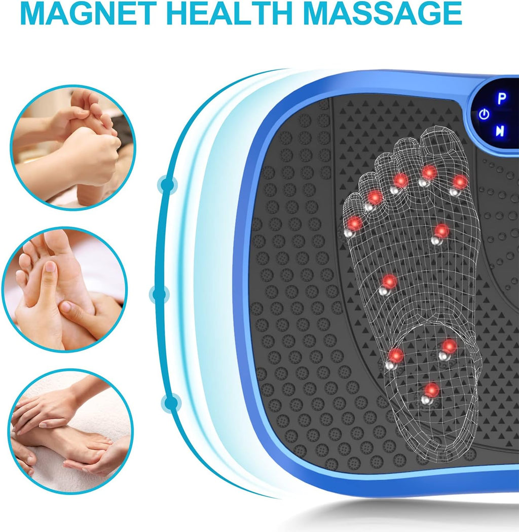 Vibration Plate Fitness Platform Exercise Machine Vibrating Lymphatic Drainage Shaking Full Body Shaker Workout Vibrate Stand Shake Board Sport Gym for Weight Loss Fat Burner for Women Men
