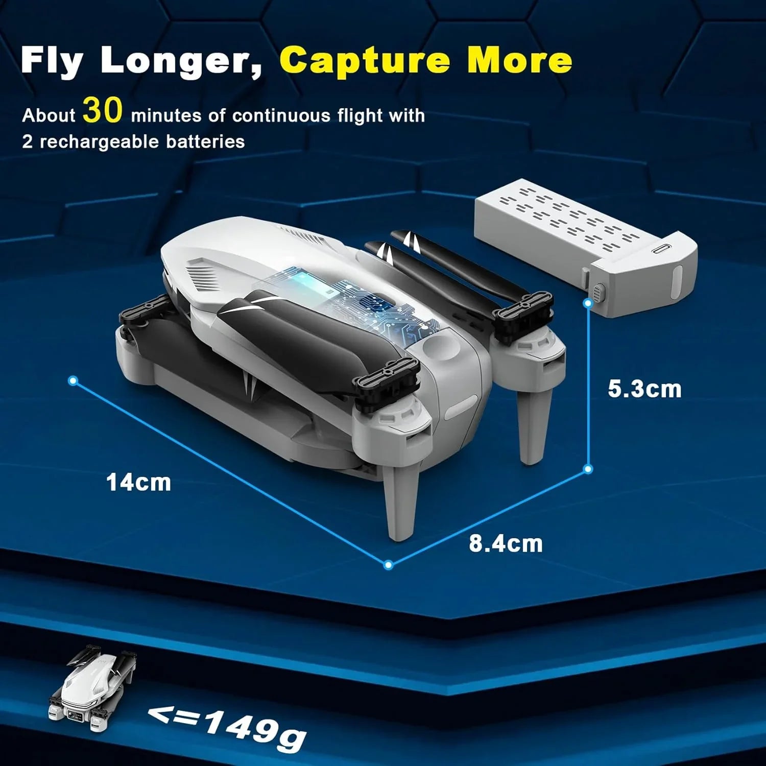 2K HD FPV Drone for Adults with Camera Altitude Hold Foldable and Portable