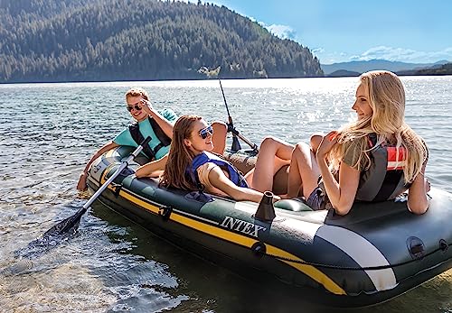 INTEX Seahawk 3 Inflatable Boat Set 790lb Weight Capacity