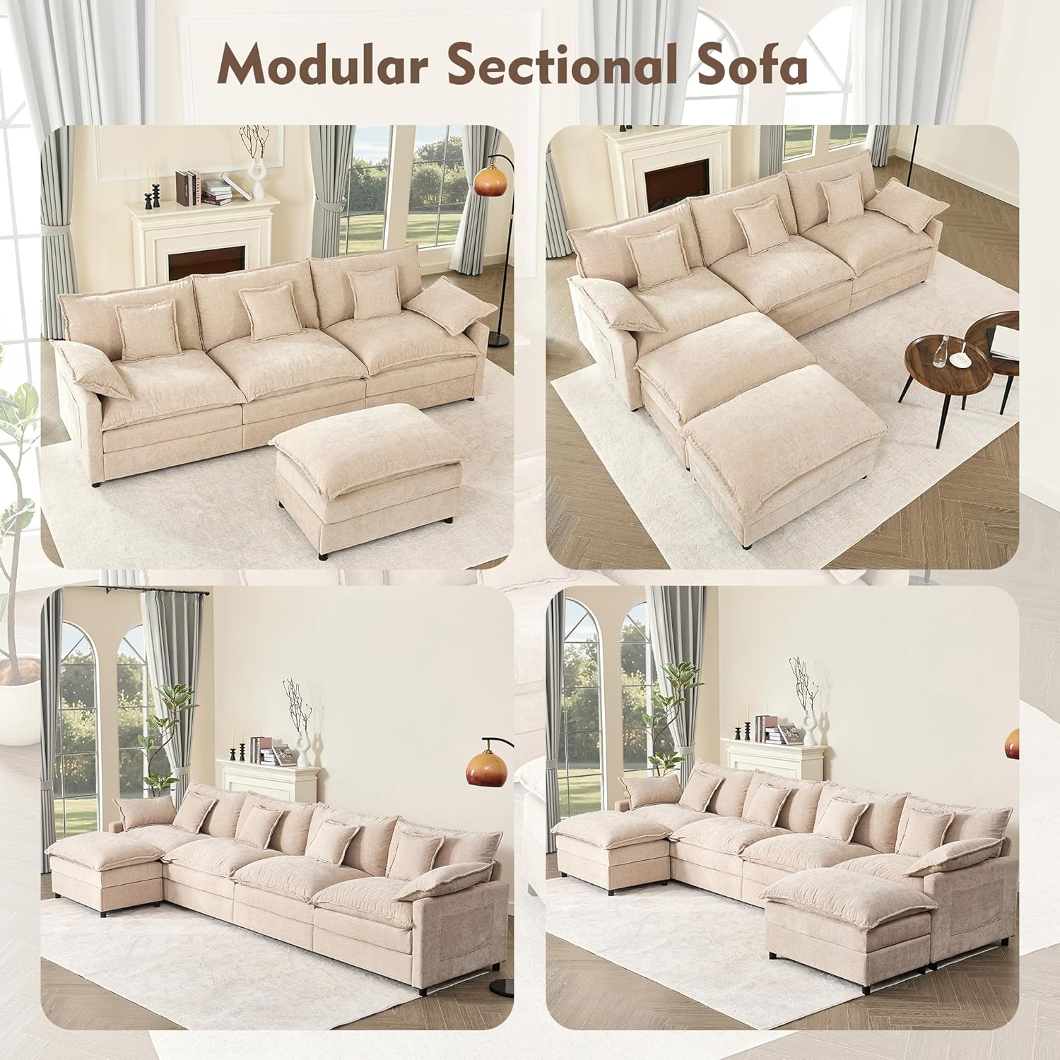 108 U-shaped sofa modular sofa Comfortable cloud sofa