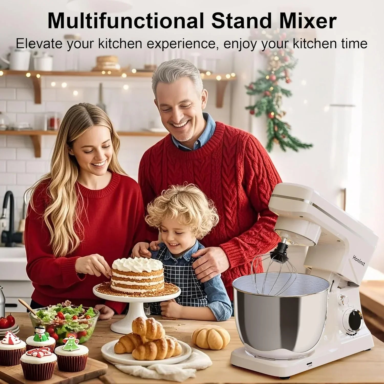 10-Speed Stand Mixer with 8-in-1 Splash Guard Tilt Head 6-Quart Stainless Steel Bowl