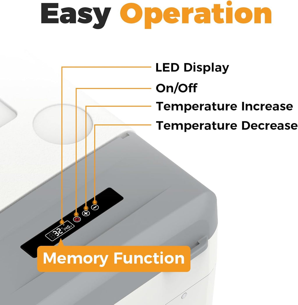 12V Refrigerator 21 Quart Portable Freezer 50 Hours Keep Cool,Electric Cooler for Vehicles Car Refrigerator 12V Portable Fridge for Car Camping Truck Van RV SUV Road Trip Travel RF20