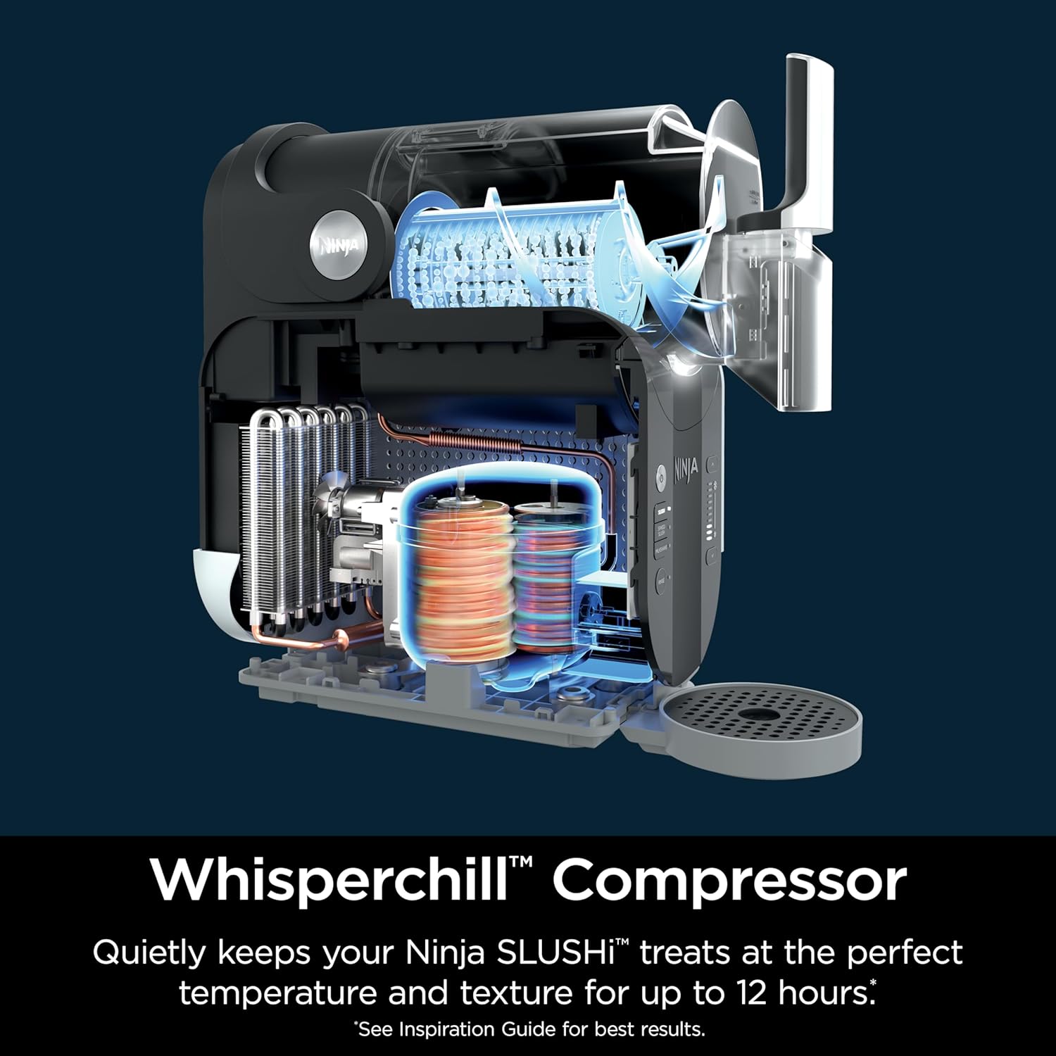 SLUSHi with RapidChill Technology, 88 oz. Frozen Drink & Slushie Machine, 5 Preset Programs, Margaritas, Frappés, and More, Premium Accents, Black, FS301