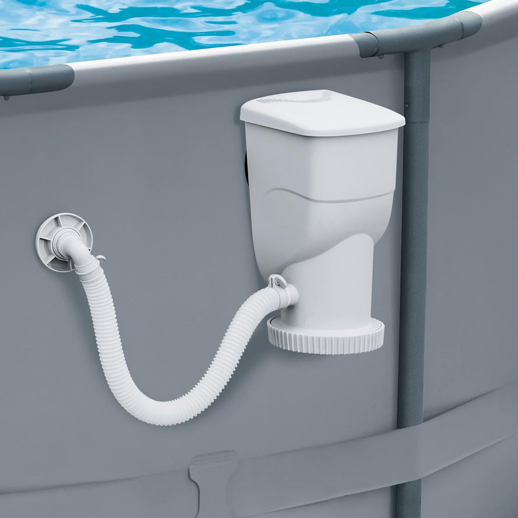 Funsicle SkimmerPlus 1500 Gallons Per Hour 2 in 1 Filter Pump and Skimmer System with Clamps and 1.5 Inch Hose Fitting for Above Ground Swimming Pools