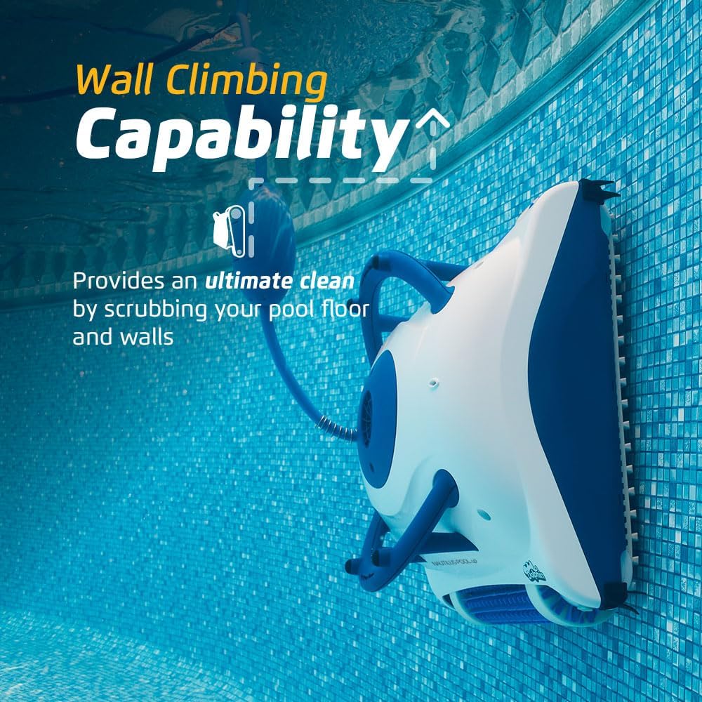Dolphin Nautilus CC Plus Wi-Fi Automatic Robotic Pool Vacuum Cleaner, Always Cleaning, Never Charging, with Wall Climbing Scrubber Brush, Ideal for In-Ground Pools up to 50 FT in Length