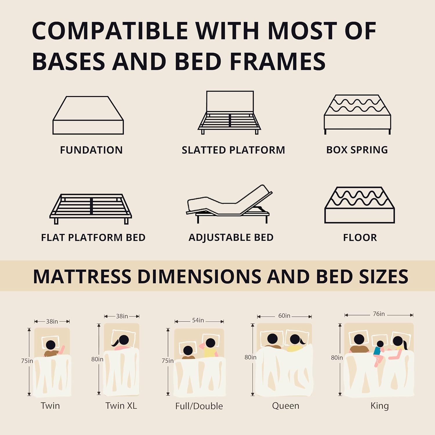 EGOHOME 14 Inch King Size Memory Foam Mattress for Back Pain, Cooling Gel Mattress Bed in a Box, Made in USA, CertiPUR-US Certified, Therapeutic Medium Mattress, 76x80x14 Black