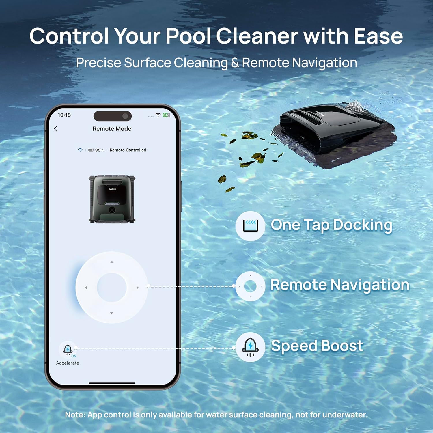 Beatbot AquaSense 2 Pro Cordless Pool Vacuum Robot, Unmatched 5-in-1 Cleaning, Surface Parking, Skims Water Surface with APP Control, Water Clarification, for Pools up to 3,875 Sq.ft 锟斤拷 Emerald Green